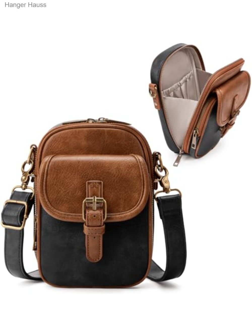 Vintage Mini Crossbody Bag with Card Slots Vegan Leather Phone Wallet